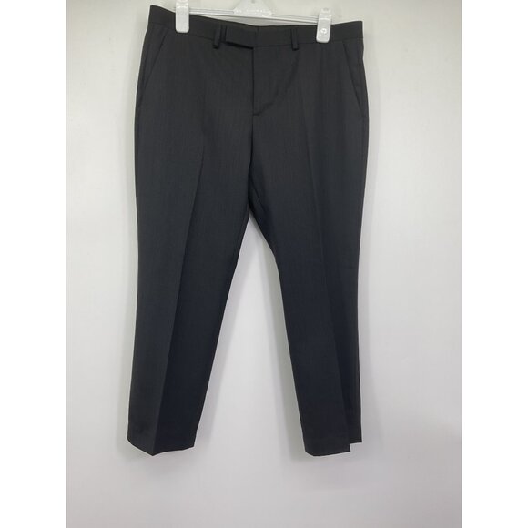 Marc Anthony Mens Gray Shadow Striped Suit Jacket 42R Wool Pants 36x32 - Picture 14 of 16